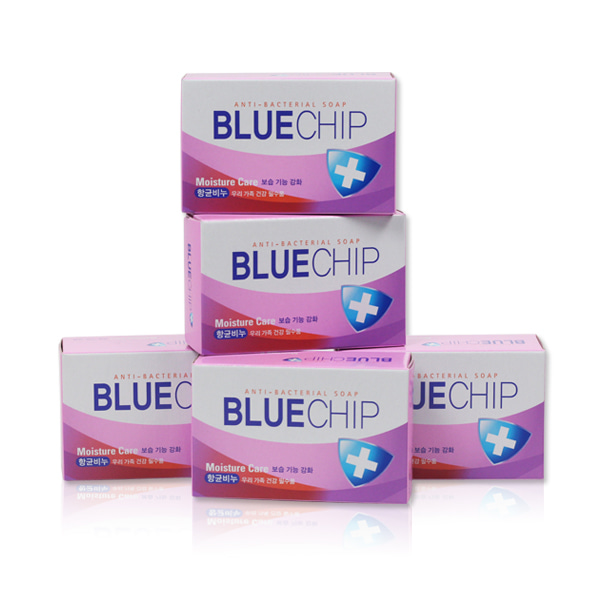 애경 블루칩 보습기능강화 BLUE CHIP 비누 4+1 1각