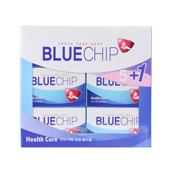 애경 블루칩 항균기능강화 BLUE CHIP 비누 5+1 1각